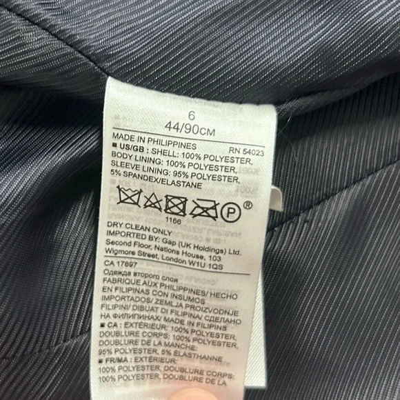 Banana Republic Geometric Blue Black White Blazer Jacket Business Career Preppy - Picture 8 of 10